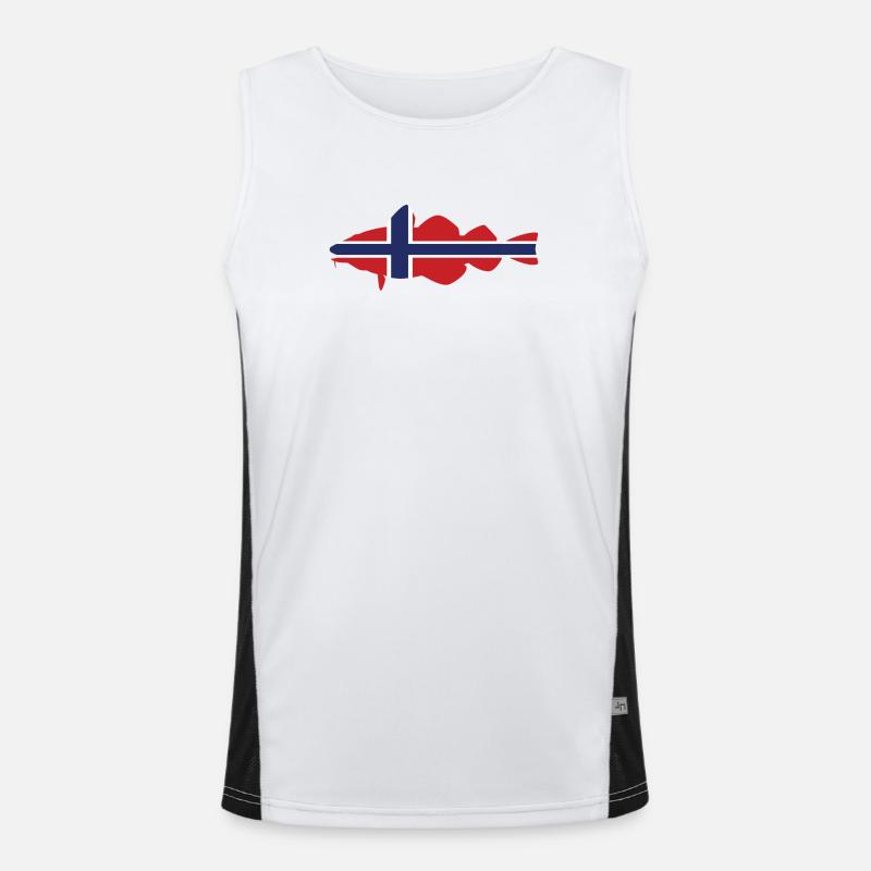 Cod Norway - Men's Functional Contrast Tank Top  - white/black