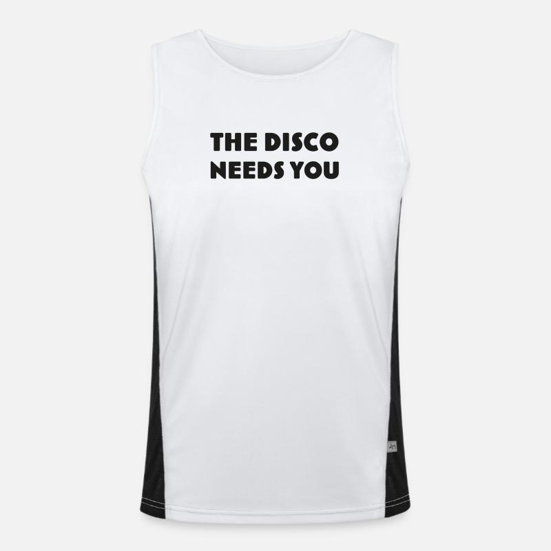 Disco, die dich DISCO-NEEDS-YOU ruft Funktionelles Kontrast-Tank Top für Männer 