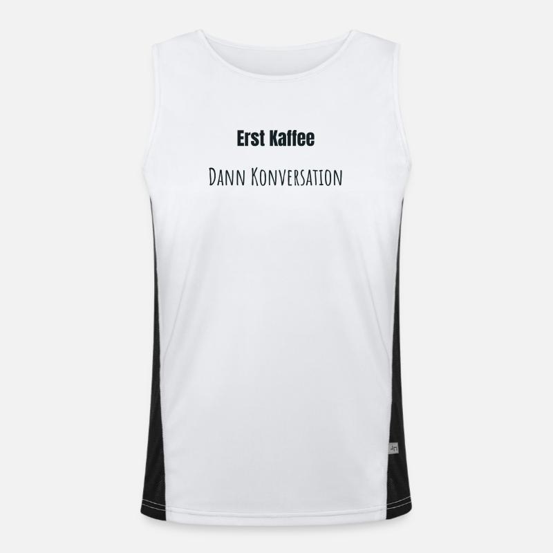 Erst Kaffee bitte Funktionelles Kontrast-Tank Top für Männer 