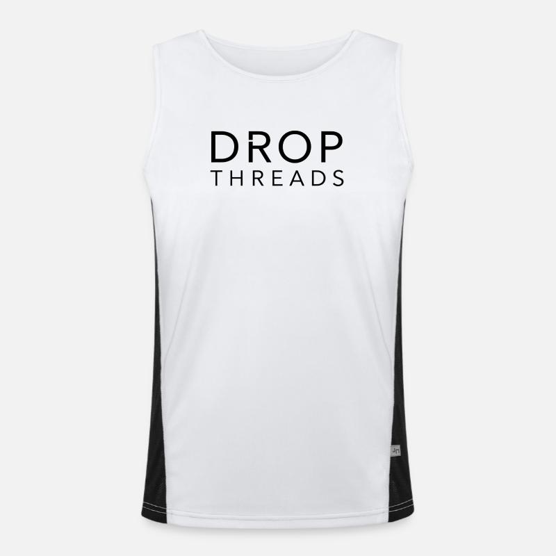 Drop Threads: Minimalistische Typografie Funktionelles Kontrast-Tank Top für Männer 