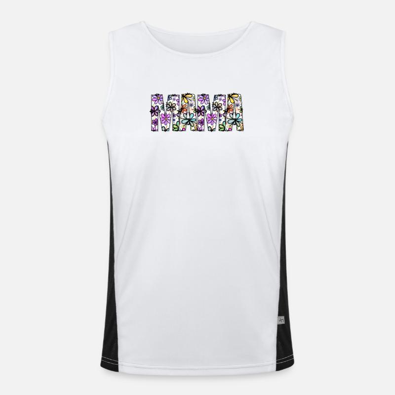 Blumenregenbogen-Wortmuster Funktionelles Kontrast-Tank Top für Männer 