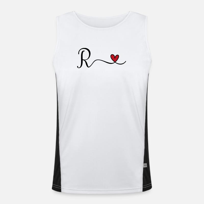 Buchstabe R Monogramm Funktionelles Kontrast-Tank Top für Männer 