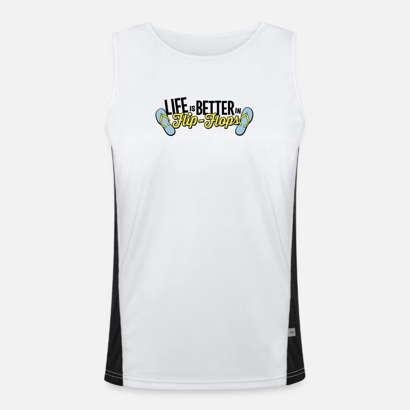life is better in flop flops - beach summer party Men's Functional Contrast Tank Top 