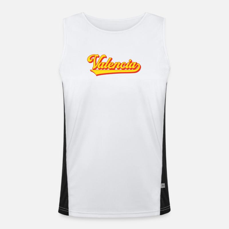 Valencia Script Logo Funktionelles Kontrast-Tank Top für Männer 