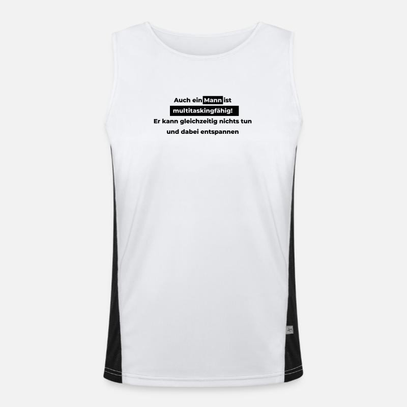 Auch ein Mann ist multitaskingfähig. Funktionelles Kontrast-Tank Top für Männer 