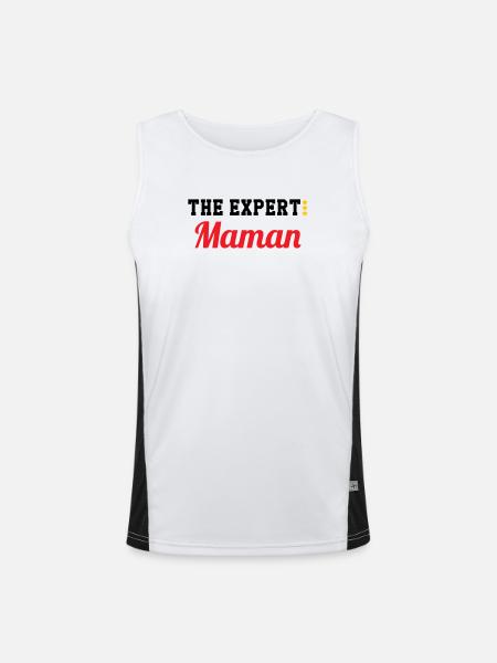Maman l'experte - Débardeur respirant contrasté Homme - blanc/noir
