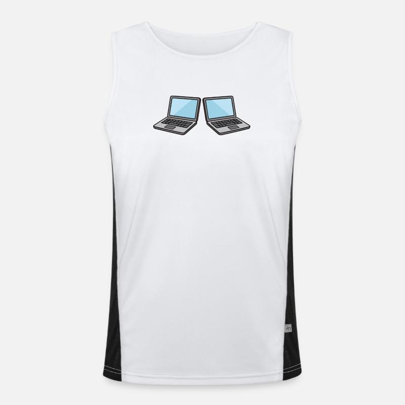 Doppel-Laptops Kollaboration Funktionelles Kontrast-Tank Top für Männer 