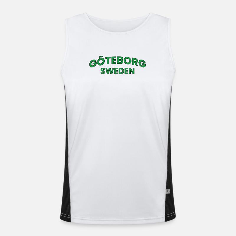 Le texte de la ville verte de Göteborg Débardeur respirant contrasté Homme 