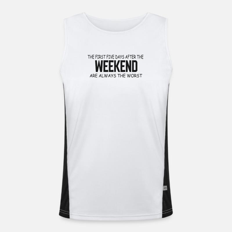 First Five Weekdays After Weekend - Men's Functional Contrast Tank Top  - white/black