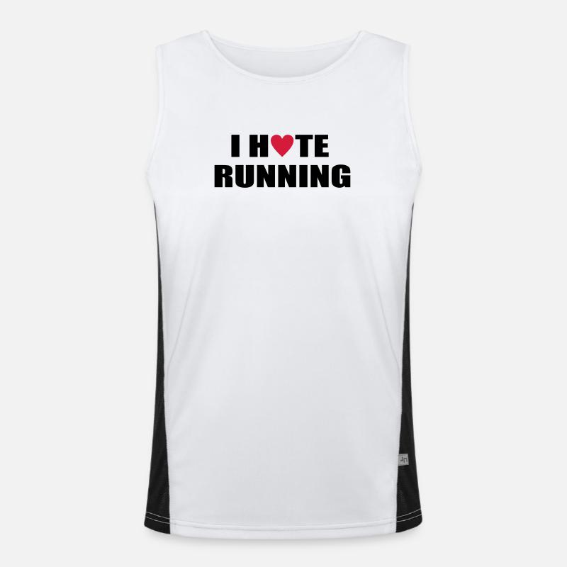 run - Men's Functional Contrast Tank Top  - white/black