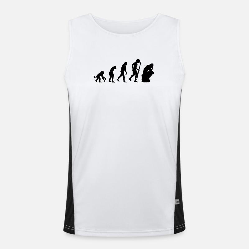 Evolution of the thinker philosophy, philosopher - Men's Functional Contrast Tank Top  - white/black