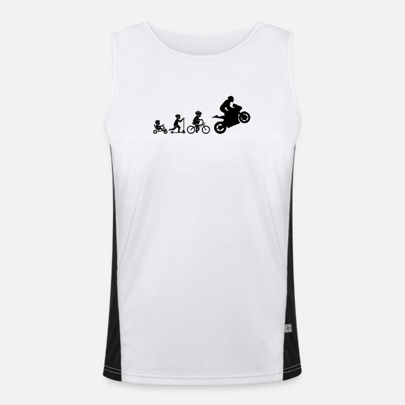 MOTORCYCLE EVOLUTION - Men's Functional Contrast Tank Top  - white/black