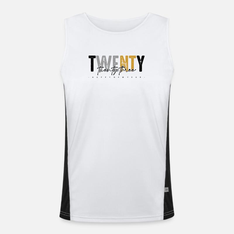 We Want Rust: Distressed Duo-Tone Text - Men's Functional Contrast Tank Top  - white/black