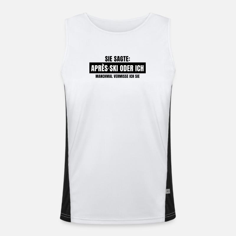 Sie sagte Apres Ski oder ich Party lustig Design Funktionelles Kontrast-Tank Top für Männer 