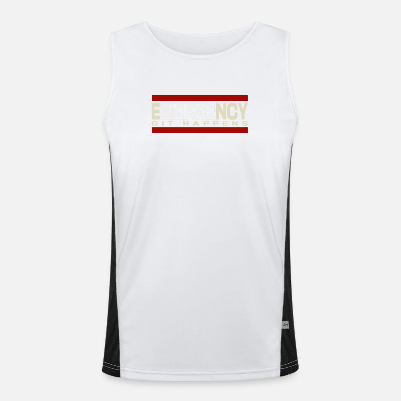 Nerd geek emergency git happens Funktionelles Kontrast-Tank Top für Männer 