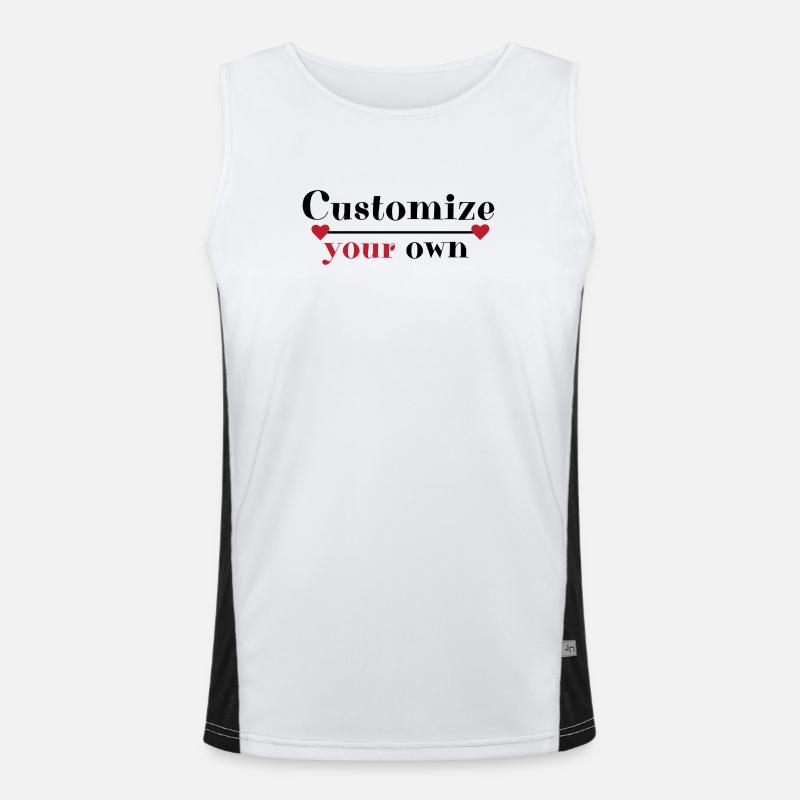 Personalized design with hearts and lettering Men's Functional Contrast Tank Top 