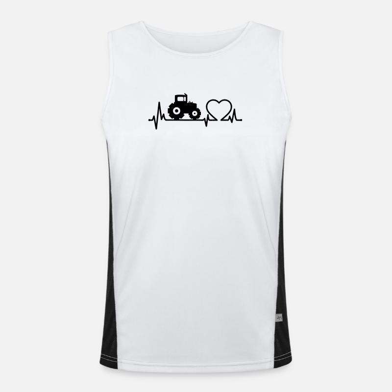 Traktor Heartbeat Farmer Funktionelles Kontrast-Tank Top für Männer 