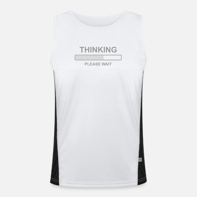 Thinking Please Wait Shirt – Funny Loading Bar Men's Functional Contrast Tank Top 