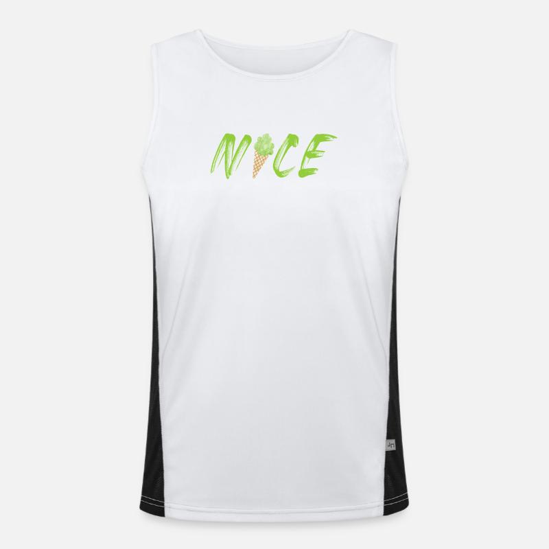 nice Eis Pistazie Eiswaffel coole Sprüche Eistüte Funktionelles Kontrast-Tank Top für Männer 