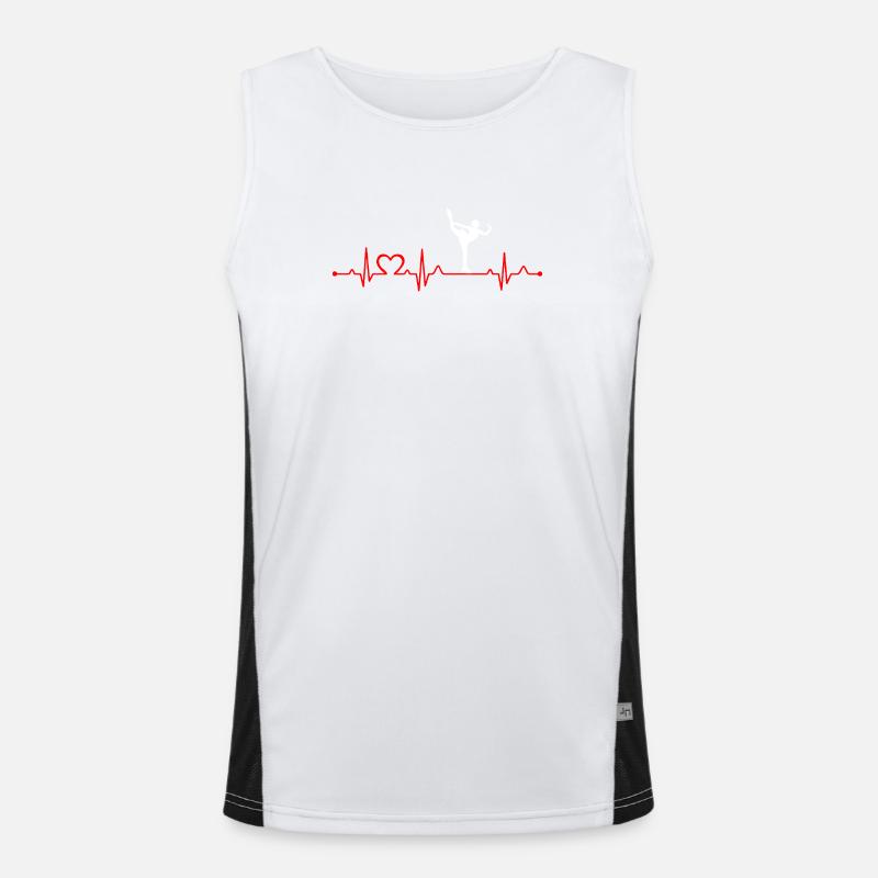 Eiskunstlauf Mädchen Herzschlag EKG Eisläufer Mädchen Funktionelles Kontrast-Tank Top für Männer 