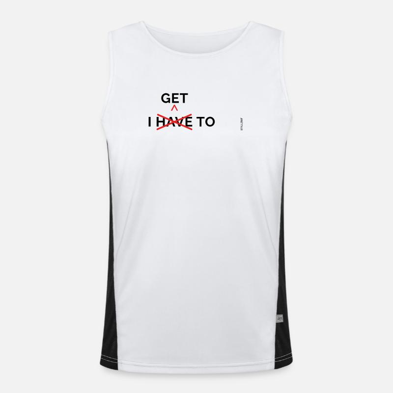 Red Geometry Men's Functional Contrast Tank Top 