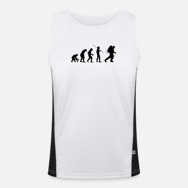 Evolution Hiking – Du singe au vagabond Débardeur respirant contrasté Homme 