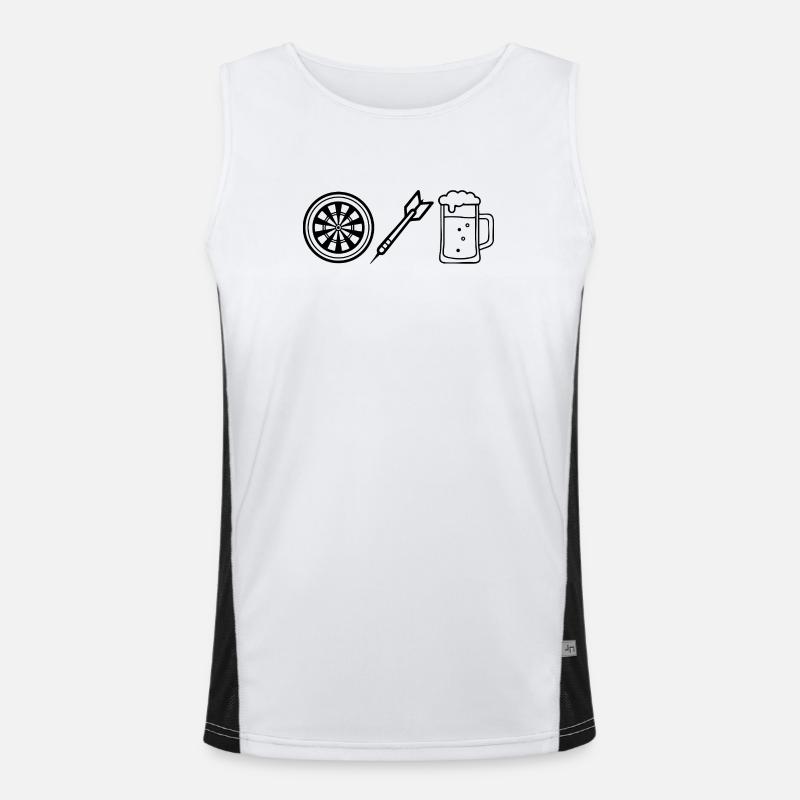 Cadeaux de fléchettes - Chemise de fléchettes - Chemise de fléchettes - Jeu de fléchettes Débardeur respirant contrasté Homme 