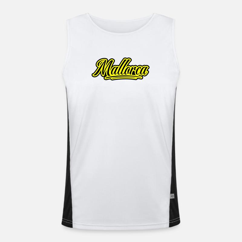 Mallorca Schrift Funktionelles Kontrast-Tank Top für Männer 