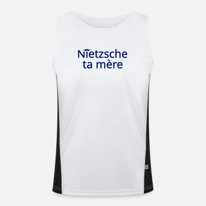 Nietzsche ta mère Bleu Débardeur respirant contrasté Homme 