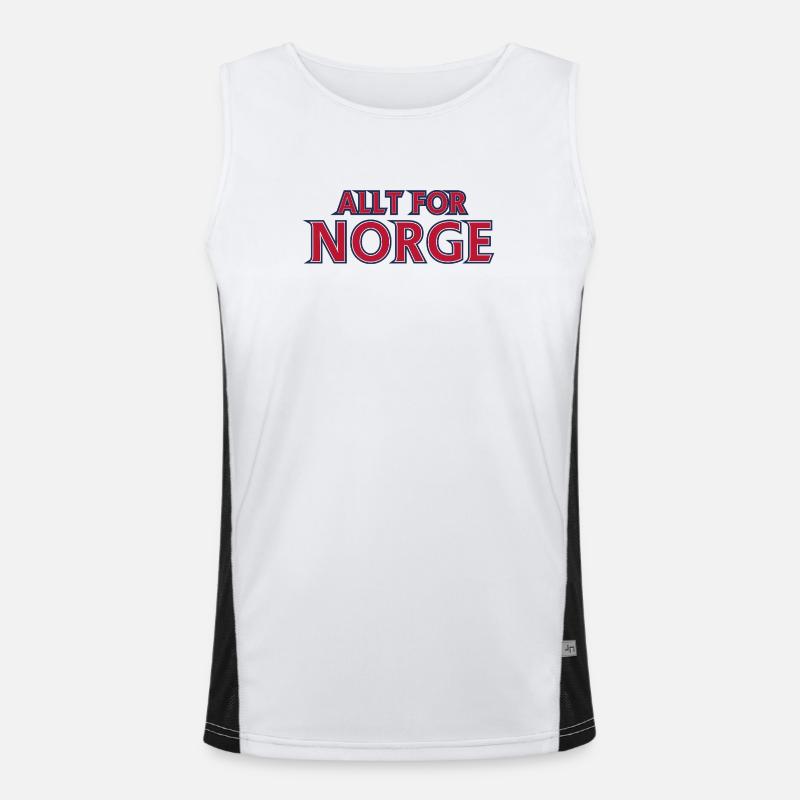 Norwegens Retro-Emblem Funktionelles Kontrast-Tank Top für Männer 