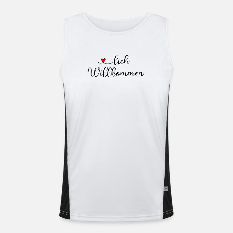Herzlich Willkommen Funktionelles Kontrast-Tank Top für Männer 