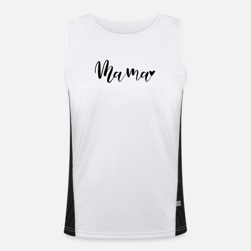 Mama Herz Geschenkidee Funktionelles Kontrast-Tank Top für Männer 