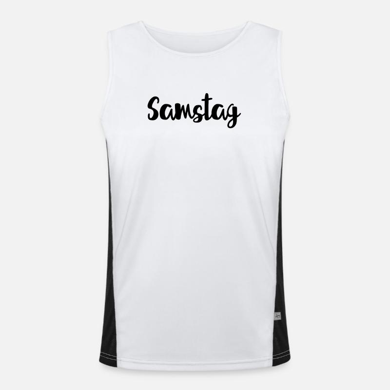 Samstag Wochenende Wochentag Woche Funktionelles Kontrast-Tank Top für Männer 