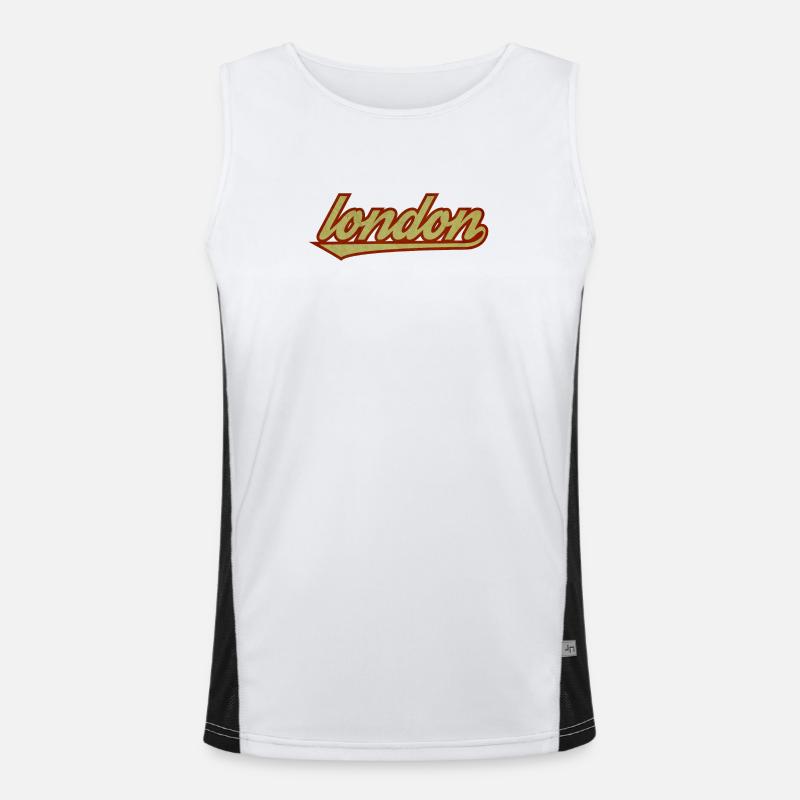 London Retro Script Logo Men's Functional Contrast Tank Top 