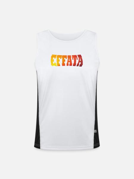 EFFATA - Men's Functional Contrast Tank Top - white/black - Front