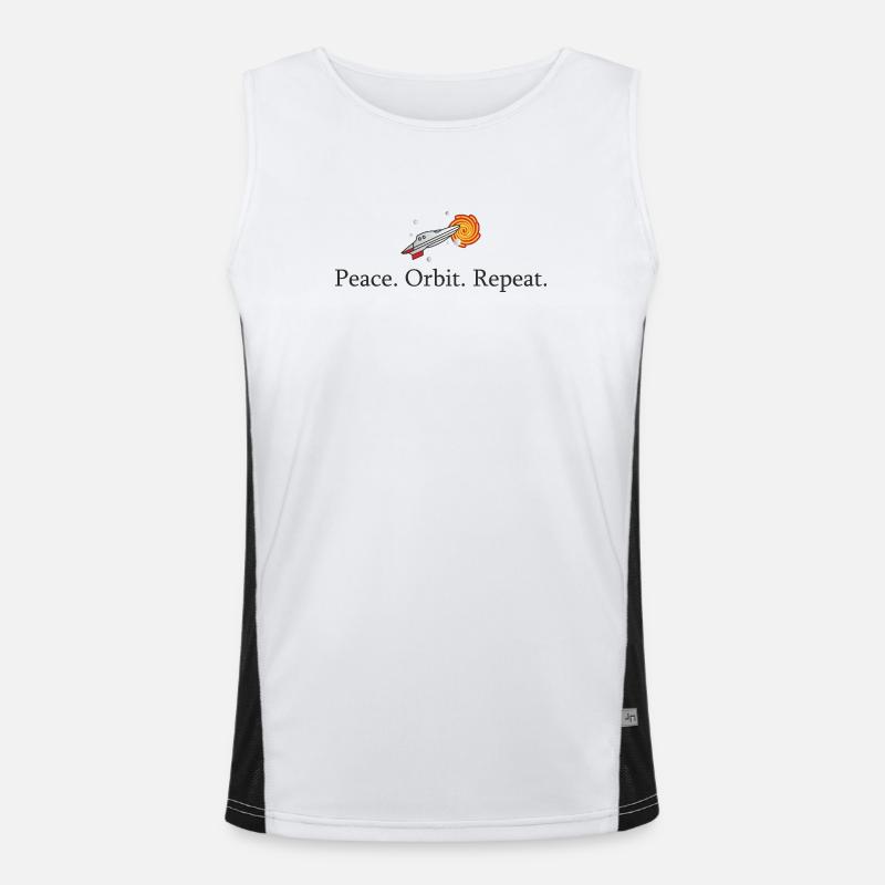 Peace Orbit Repeat Rocket Men's Functional Contrast Tank Top 