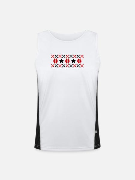 Norwegian Pattern Winter - Men's Functional Contrast Tank Top - white/black