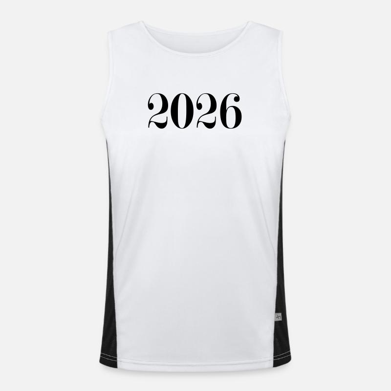 2026 - et nytt år - Funksjonell kontrast-singlet for menn  - hvit/svart