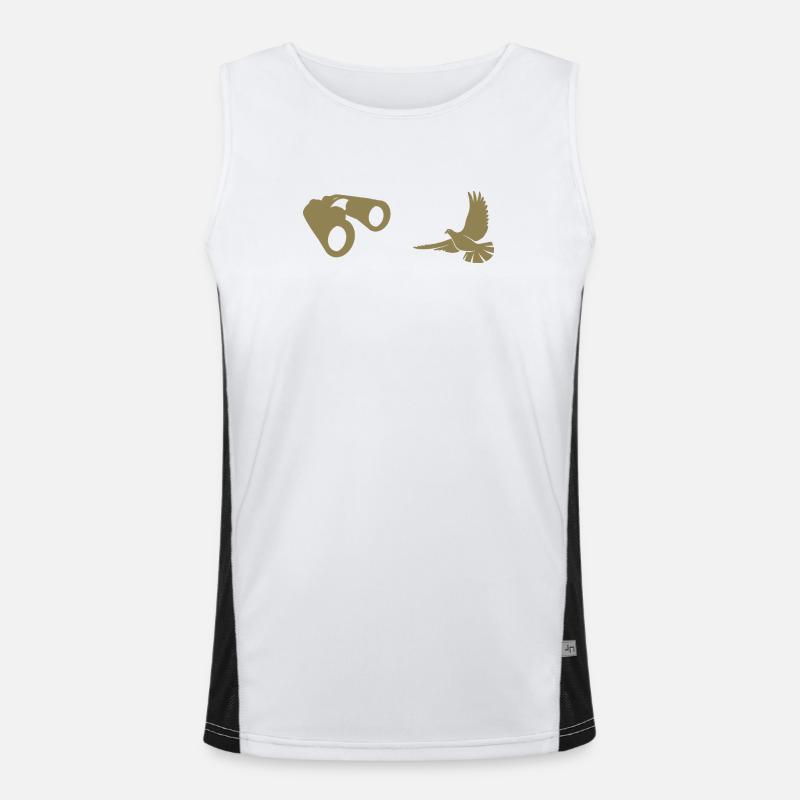 Minimalistische Vogelbeobachtung Silhouette  Funktionelles Kontrast-Tank Top für Männer 