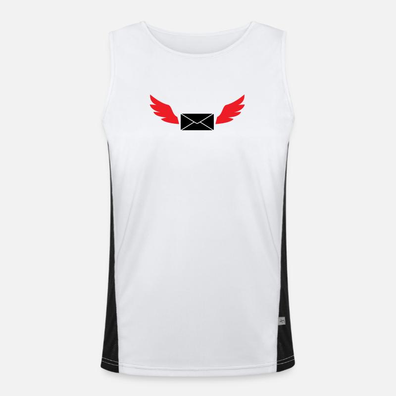 Express Mail Envelope Winged Post Men's Functional Contrast Tank Top 