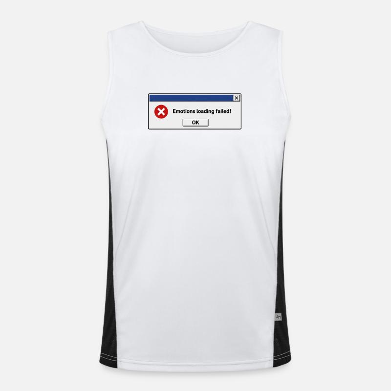 Emotions Loading Failed | Introvertierter Humor Funktionelles Kontrast-Tank Top für Männer 
