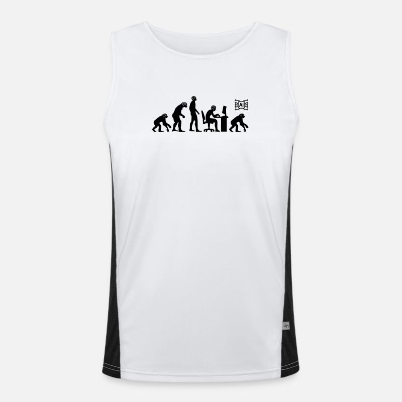 AIvolution2 - Funktionelles Kontrast-Tank Top für Männer  - Weiß/Schwarz