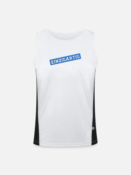 einzigartig02 - Funktionelles Kontrast-Tank Top für Männer  - Weiß/Schwarz