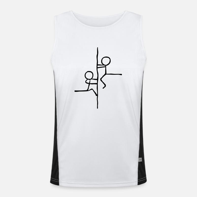 Strichmännchen klettern am Seil Funktionelles Kontrast-Tank Top für Männer 