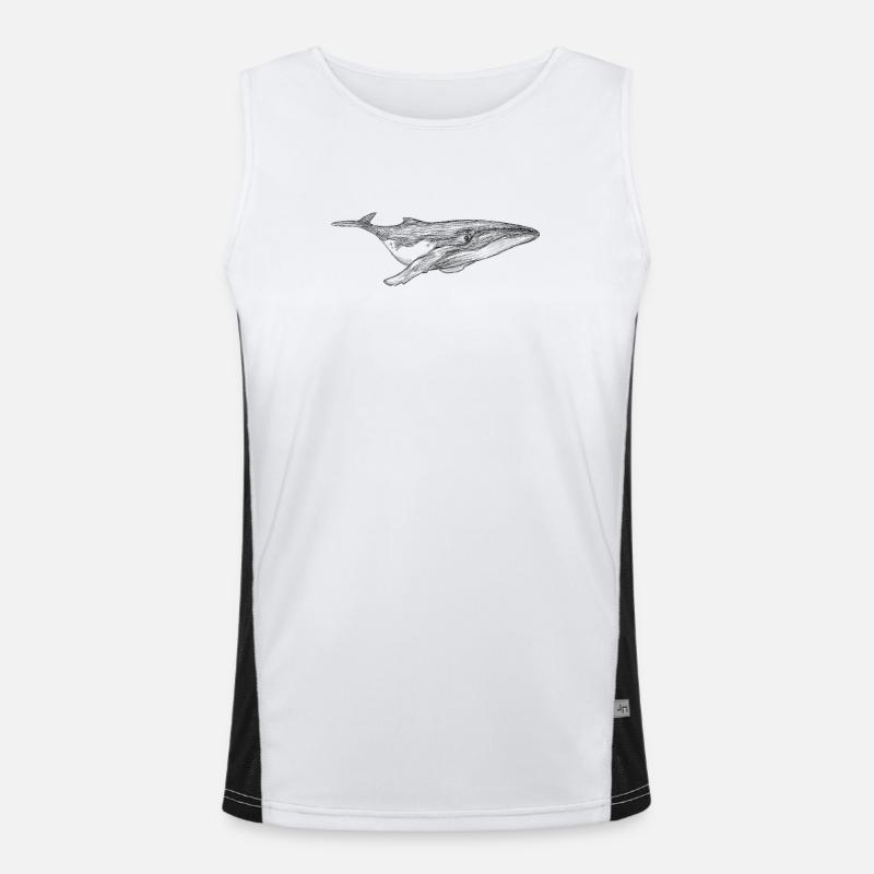 Whale design floating Men's Functional Contrast Tank Top 