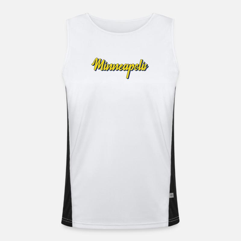 Minneapolis Script City Pride Funktionelles Kontrast-Tank Top für Männer 