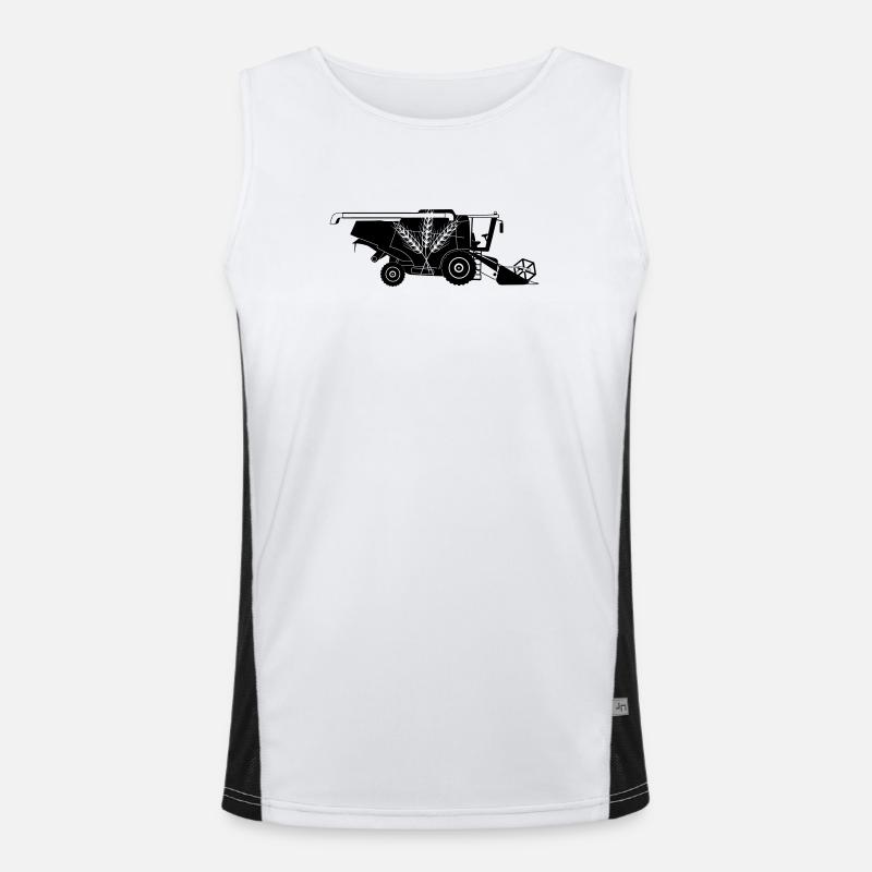 Moissonneuse-batteuse avec logo à trois tiges de grain Débardeur respirant contrasté Homme 