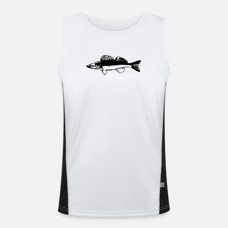 Poisson dans l’eau design sur bleu Débardeur respirant contrasté Homme 