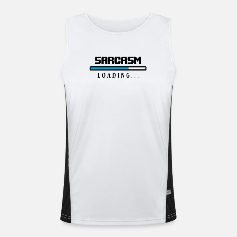 Sarcasm Loading Beam Saying - Men's Functional Contrast Tank Top  - white/black