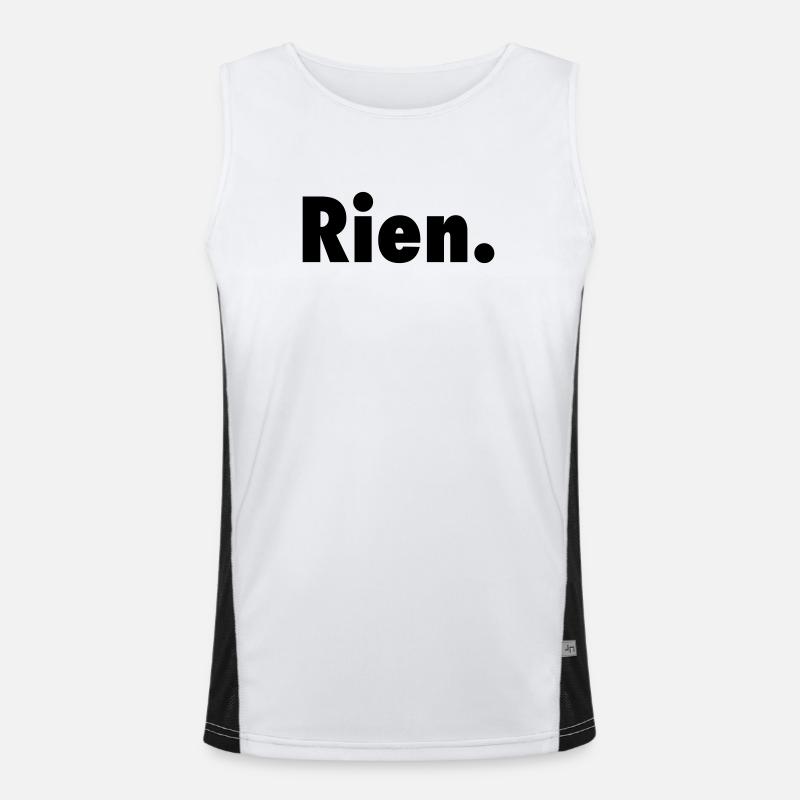 Nichts. Oder fast nichts satirischer Slogan Anti-Slogan Funktionelles Kontrast-Tank Top für Männer 